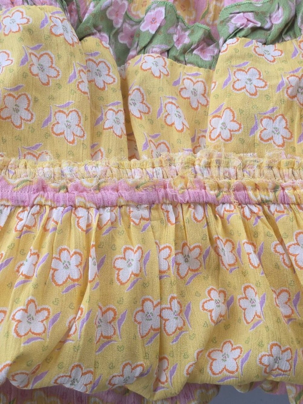 KIWI and PUNCH pastel floral rayon ruffled skirt - Picture 7 of 9